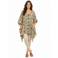Cotton Floral Artwork Relaxed Boho Kaftan Tunic Dress  LF261075