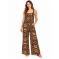 Cotton Patch Artwork Brown Sun Moon Jumpsuit Overall  LF26369