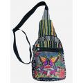 Cotton Cherry Mushroom with Golden Butterfly Crossbody Backpack RIB25709