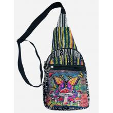 Cotton Cherry Mushroom with Golden Butterfly Crossbody Backpack RIB25709