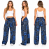 Cotton Multi  Patchwork Razor Cut Purple Planet Pant SF37
