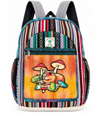 Hemp Mushroom  Frog with Capybara Backpack RIB3006 