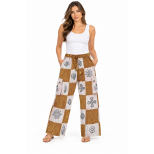Cotton Stonewash Multi Patch Block Print Gold Rock Pant  D1250