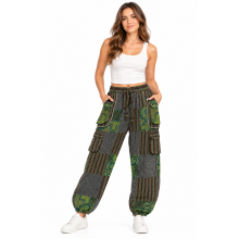 Cotton Patchwork Jungle Tribal Pant D1337