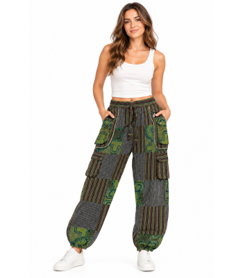 Cotton Patchwork Jungle Tribal Pant D1337 