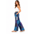 Cotton Xo Patchwork Teal Tribal Pant D1339