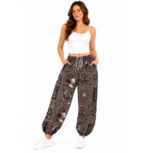 Cotton Razor Cut Multi Color Block Print Festival ONE SIZE Pant D1358