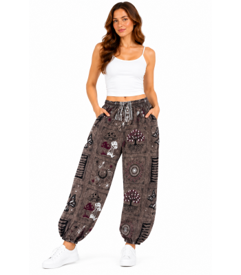 Cotton Razor Cut Multi Color Block Print Festival ONE SIZE Pant D1358 