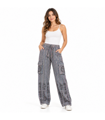 Cotton Blue Pocket Pant D141