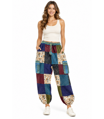 Cotton Patchwork Mushroom Yoga Pant D397 
