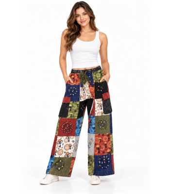 Cotton Multipath Work Block Print Hand Brush Mushroom Pant D426 