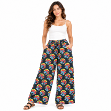 Peace Sun moon Mushroom Trouser  D519