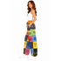 Cotton Rib Patchwork Block Print Palazzo Trouser Pant D520