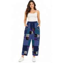 Cotton Patchwork Multi Color Yoga Pant D728