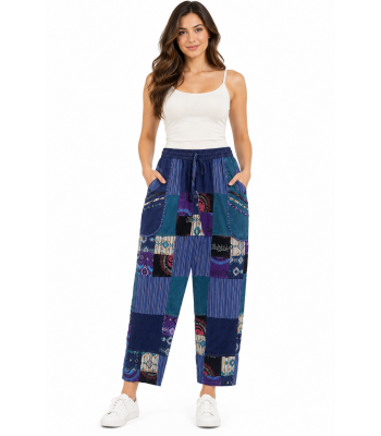 Cotton Patchwork Multi Color Yoga Pant D728 
