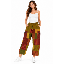 Cotton Patchwork Zip Pocket  Mountain Pant D746