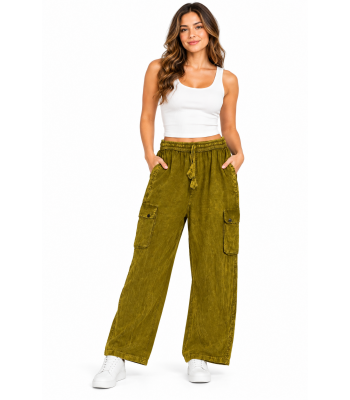 Cotton Wash Cargo Pocket Pant D792