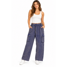 Cotton Wash Cargo Pocket Denim Pant D793