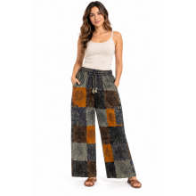Cotton Patchwork Block Print  Pant D802