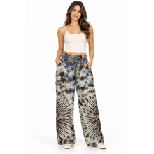 Cotton Tie Dye Grey Multi Himalaya Yoga Pant