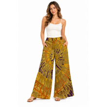 Cotton Tie Dye Swirl Gold Plazzo Pant D863