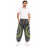 Cotton Stonewashed BLK With Green Patch Circle Pant DT25801