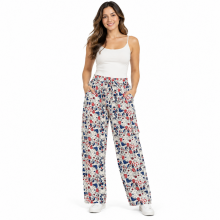 Cotton Cherry Mushroom Print Off white  Box Pocket Draw String Yoga Pant (DT55)