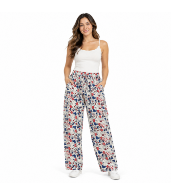 Cotton Cherry Mushroom Print Off white  Box Pocket Draw String Yoga Pant (DT55)