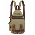 Canvas & leather Trim Crossbody Bag  K261355