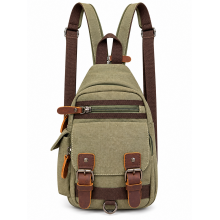 Canvas & leather Trim Crossbody Bag  K261355