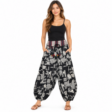 Cotton B/W Multi  Turtle  Pant KTB447