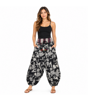Cotton B/W Multi  Turtle  Pant KTB447
