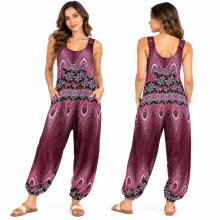 Rayon Paisley Floral Aladdin Jumpsuit Overall KTB464