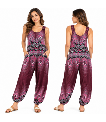 Rayon Paisley Floral Aladdin Jumpsuit Overall KTB464
