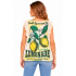 Cotton Vintage Feed Sack Lemonade Ruffle slv Less Top  KTF26220