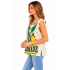 Cotton Vintage Feed Sack Lemonade Ruffle slv Less Top  KTF26220