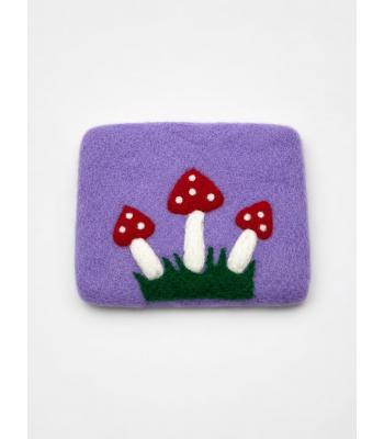 Felt Triple Mushroom Coin Bag LH15