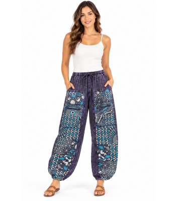 Cotton Purple Multi Yoga Pant NC39