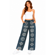 Cotton Sky Blue Seven Chakra Yoga Pant  NC62