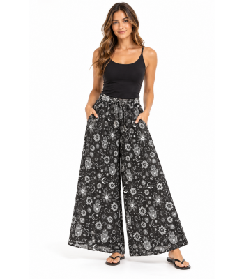 Cotton Sun Moon Galaxy Black and White Pant NC65
