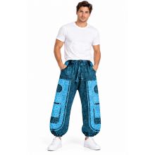 Cotton Stonewashed Pacific Blue Cargo Pant R25909