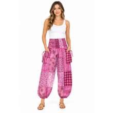 Cotton Multi Pink Patchwork Yoga Pant R261114
