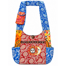 Cotton Patchwork Sun & Moon Embroidered Quilted Bag  R261521