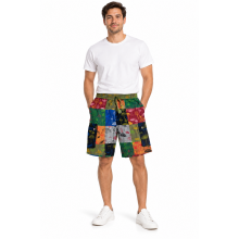 Cotton Patchwork Multi Color Mushroom Short SF70