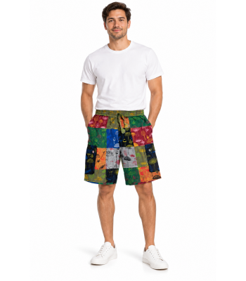 Cotton Patchwork Multi Color Mushroom Short SF70