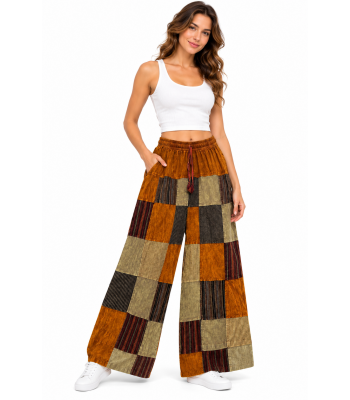 Cotton Multi Patchwork Mountain Palazzo Pant D1019
