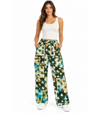 Cotton Flower St Patrick's Cargo Pant D102 