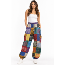 Cotton Patchwork  Route 66 Yoga Pant D1036
