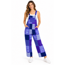 Razor Cut Purple Circle Overall Jumpsuit D1051