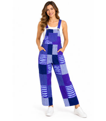  Razor Cut Purple Circle Overall Jumpsuit D1051 